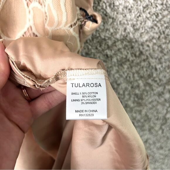 Tularosa Dress Women’s Large Cyrus Beige Tan Floral Lace Sleeveless Halter NWT - Picture 8 of 9